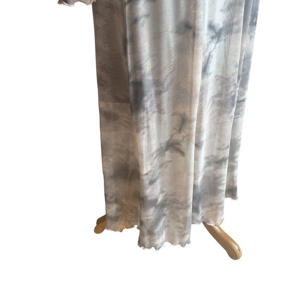 Allison Brittney Muted Long Sleeve Watercolor Sheer Midi Sheath Fairy Dress-L - Picture 4 of 13